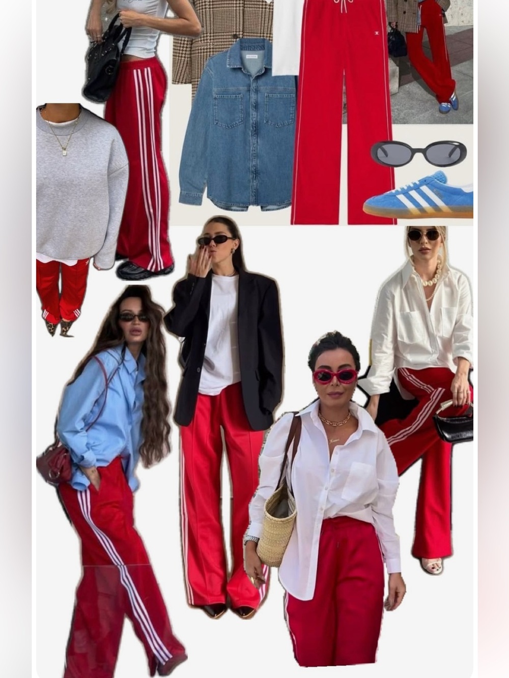 Adidas Red Track Pants Joggers unisex